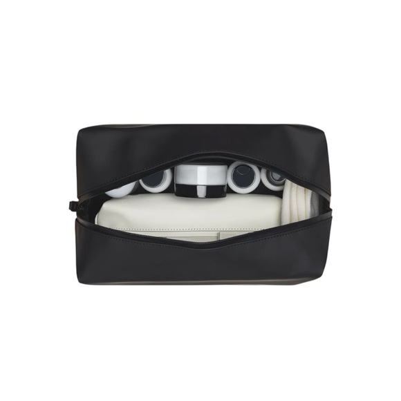 RAINS Black Dome-Shaped Toiletry Bag with Zippered Closure - Picture 2 of 4